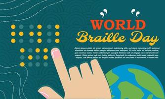 Welt-Braille-Tag, Design geeignet für Banner, Poster, Vektorillustration. vektor