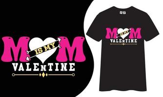 Mama-Valentinstag-T-Shirt-Design. vektor