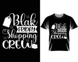 Black Friday Shopping Crew T-Shirt Designvektor vektor