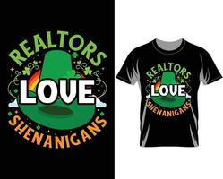 fastighetsmäklare kärlek busstreck st Patricks dag t skjorta design vektor