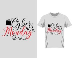 cyber måndag svart fredag t-shirt design vektor