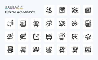 25 Academy-Line-Icon-Pack vektor