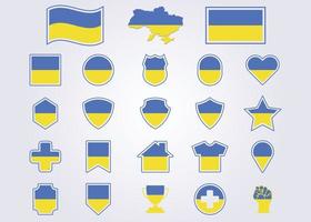 Bündel von Ukraine Symbol Flagge Symbol Zeichen Vektor Illustration Design