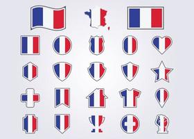 Bündel von Frankreich Symbol Flagge Symbol Zeichen Vektor Illustration Design