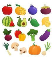 satz vegetarisches essen. Vektor vegetarische Bio-gesunde Küche