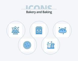 Backen blau Icon Pack 5 Icon Design. Kochen. Backen. Mahlzeit. Gerät. Kuchen vektor