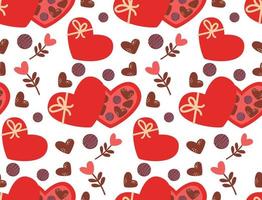 hjärtans dag choklad godis hjärta låda vektor illustration. festlig bakgrund