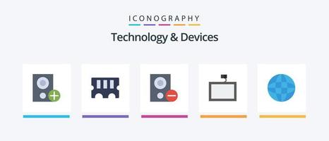 enheter platt 5 ikon packa Inklusive enheter. vägg. datorer. tv. ta bort. kreativ ikoner design vektor