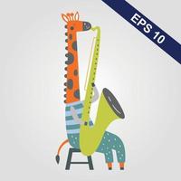 niedliches cartoon trendiges design kleine giraffe mit geschlossenen augen. Vektor-Illustrationssymbol für afrikanische Tiere. vektor