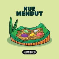 buntes Mendut-Kuchenvektor-Illustrationsdesign. asiatisches Essen vektor