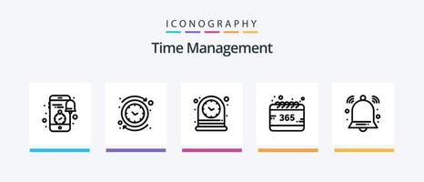 tid förvaltning linje 5 ikon packa Inklusive klocka. Kolla på. Kolla på. tid. tid. kreativ ikoner design vektor
