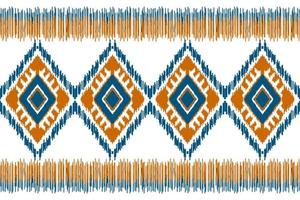 teppich ethnisch ikat muster kunst. geometrisches ethnisches ikat-nahtloses muster im stammes-. vektor