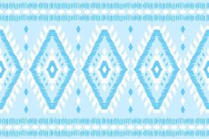 Teppich im Ikat-Stil. ethnisches ikat-nahtloses muster im stammes-. geometrischer ethnischer blauer Ornamentdruck. vektor