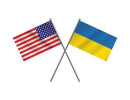 amerikan och ukraina flaggor korsade i solidaritet illustration vektor