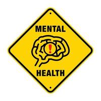 gul mental hälsa varning väg tecken begrepp illustration vektor