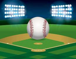 Baseball auf Baseballfeldillustration vektor