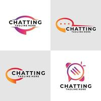 chattar logotyp uppsättning vektor design