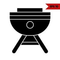 Illustration des Grill-Glyphen-Symbols vektor