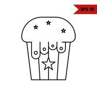 Illustration des Symbols für die Cupcake-Linie vektor