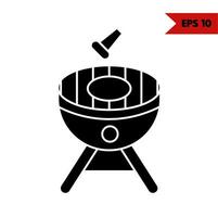 Illustration des Grill-Glyphen-Symbols vektor