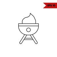 Illustration des Symbols für die Grilllinie vektor