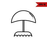 Illustration des Symbols für die Regenschirmlinie vektor