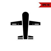 Illustration des Flugzeug-Glyphen-Symbols vektor