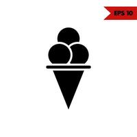 Illustration des Eiscreme-Glyphen-Symbols vektor