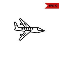 Illustration des Symbols für die Flugzeuglinie vektor