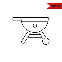 Illustration des Symbols für die Grilllinie vektor