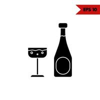 Illustration des Wein-Glyphen-Symbols vektor