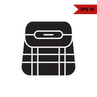 Illustration des Rucksack-Glyphen-Symbols vektor