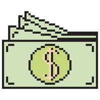pixel konst kontanter pengar. vektor illustration