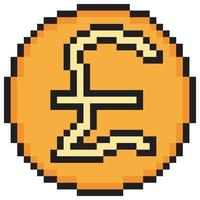 Pfund Sterling Münze Symbol Pixelkunst. Vektor-Illustration vektor