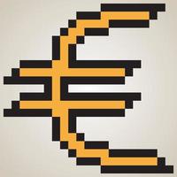 Pixelkunst-Euro-Symbol-Symbol. Vektor-Illustration vektor