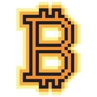 Bitcoin-Münzen-Symbol Pixelkunst. Kryptowährung. Vektor-Illustration vektor