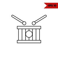 Illustration des Symbols für die Trommellinie vektor