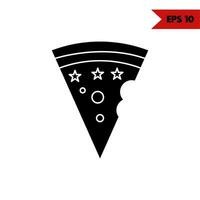 Illustration des Pizza-Glyphen-Symbols vektor