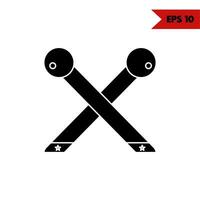 Illustration des Stick-Drum-Glyphen-Symbols vektor