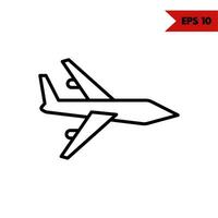 Illustration des Symbols für die Flugzeuglinie vektor