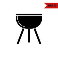 Illustration des Grill-Glyphen-Symbols vektor