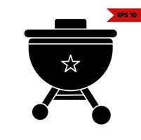 Illustration des Grill-Glyphen-Symbols vektor