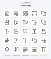 kreatives Design 25 Gliederungs-Icon-Pack wie verteilen. Center. Kopieren. ausrichten. horizontal vektor