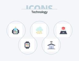 Technologie-Flachbild-Icon-Pack 5-Icon-Design. Kasten. Technologie. Technologie. verwalten. Technologie vektor