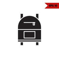 Illustration des Rucksack-Glyphen-Symbols vektor