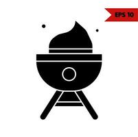 Illustration des Grill-Glyphen-Symbols vektor