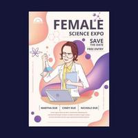 Plakatvorlage zum Internationalen Tag der Frauen und Mädchen in der Wissenschaft vektor