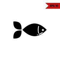 illustration av fisk glyf ikon vektor