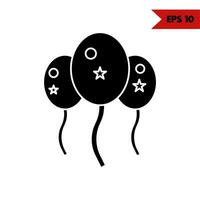 Illustration des Ballon-Glyphen-Symbols vektor