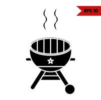 Illustration des Grill-Glyphen-Symbols vektor